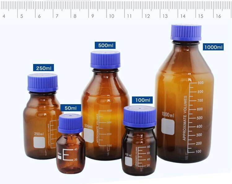 GL45 square bottles easier handle clear